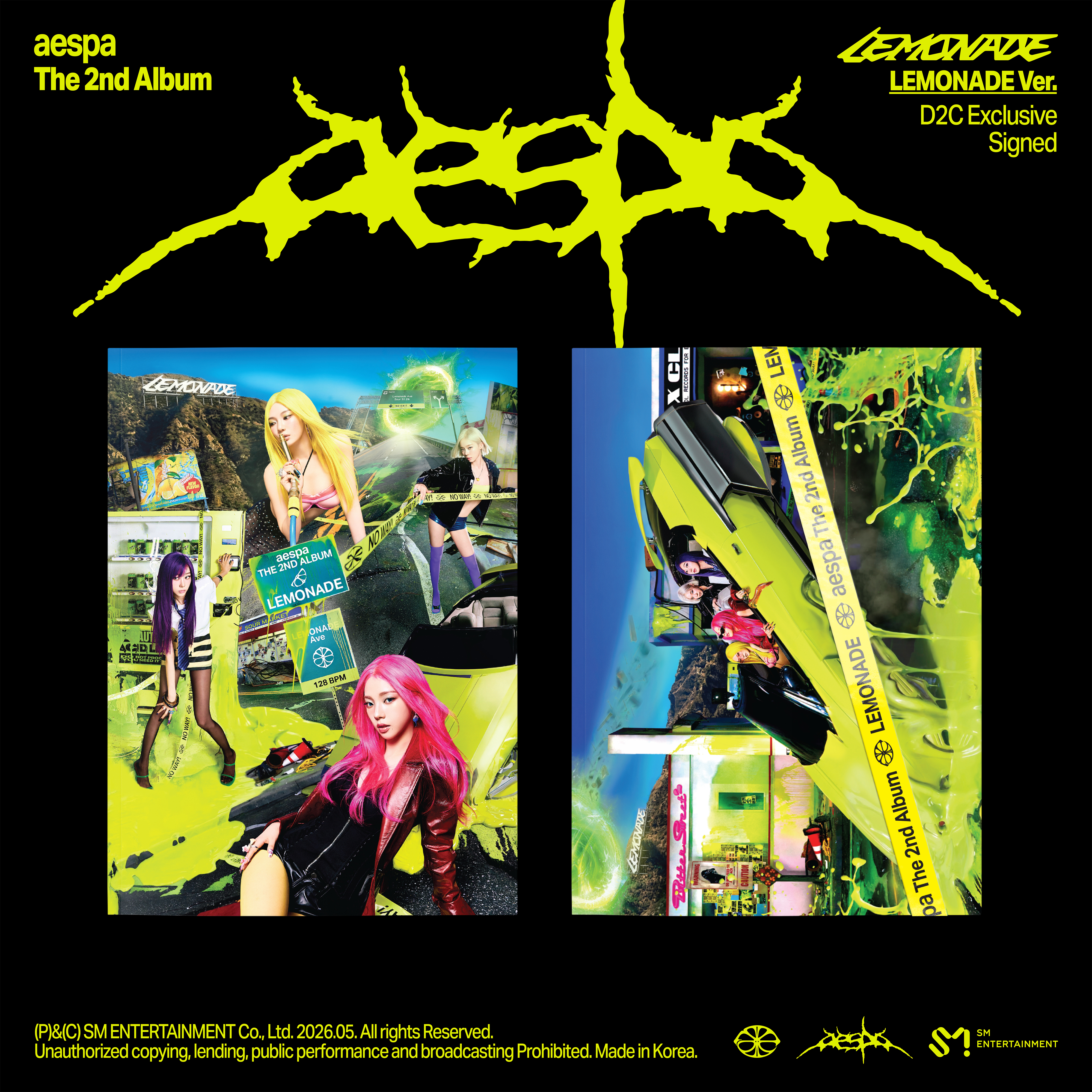 aespa レコード PRE-ORDER] aespa - The 2nd Album 'LEMONADE' (ACID Ver.) (Kpop Nara Ex