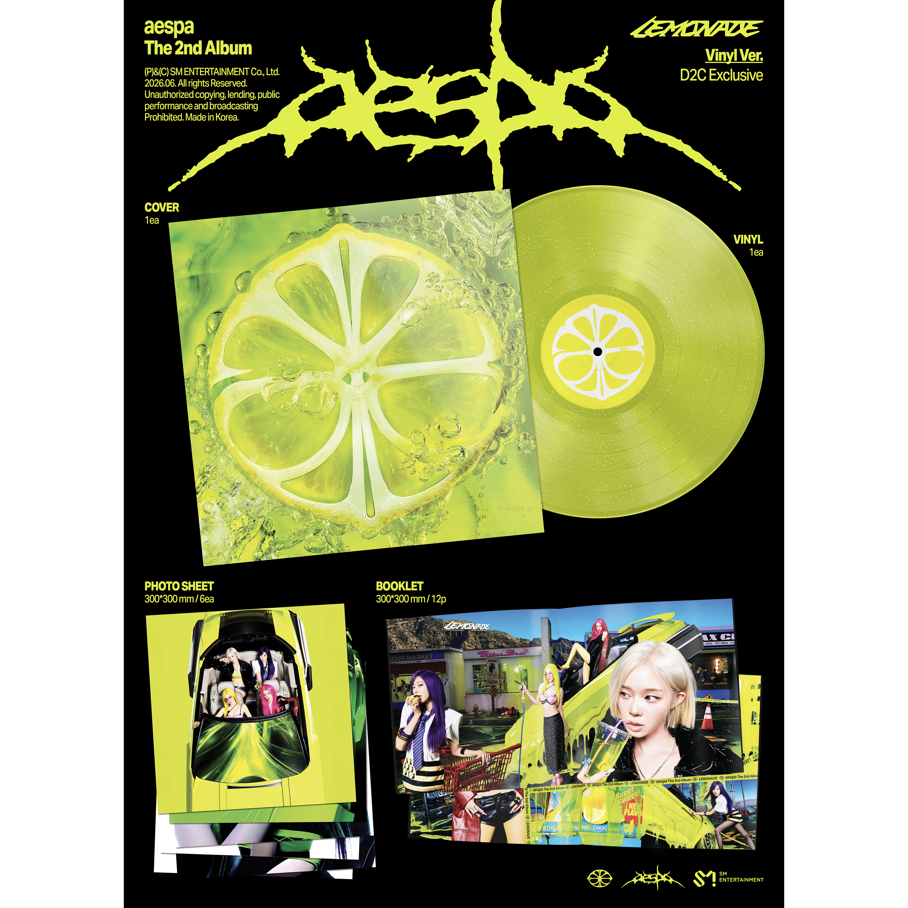Lemonade - Glitter Neon Yellow LP + Exclusive Alt Cover Packshot